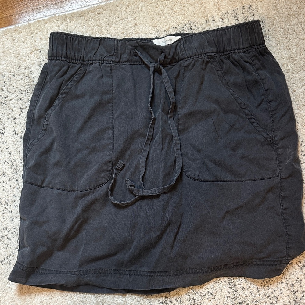 Charcoal/Bluish Black Drawstring Skirt